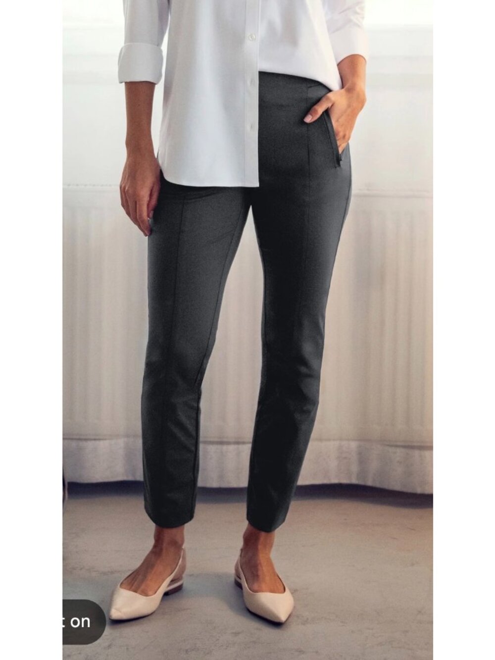 Ministry Of Supply Kinetic Pull On Pants Womens 12 Gray Performance Office Woven